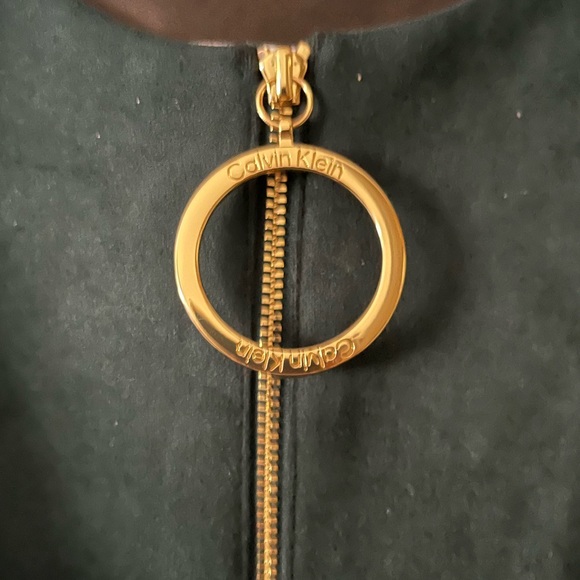 Suede CK dress in Emerald color with Gold Hardware - Picture 2 of 4